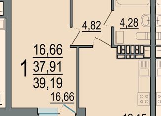 Продам 1-комнатную квартиру, 39.19 м2, Екатеринбург, улица Евгения Савкова, 8, ЖК Перемена