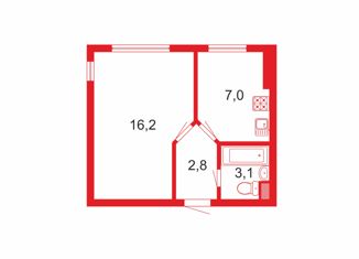 Продам 1-ком. квартиру, 29.38 м2, Санкт-Петербург, проспект Тореза, 40к1, метро Политехническая