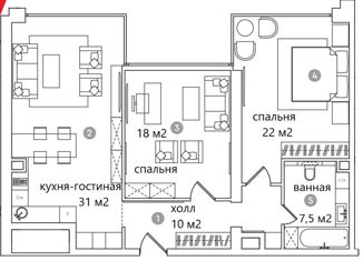 Продается трехкомнатная квартира, 88 м2, Москва, проспект Академика Сахарова, 11, проспект Академика Сахарова