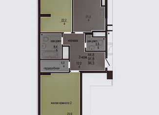 Продам 2-комнатную квартиру, 93.3 м2, Самара, Самарская улица, 263, ЖК 5 Звёзд