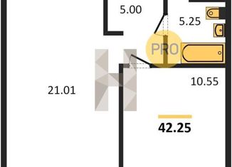 Продается 1-комнатная квартира, 42.25 м2, Екатеринбург, улица Академика Ландау, 3, Академический район