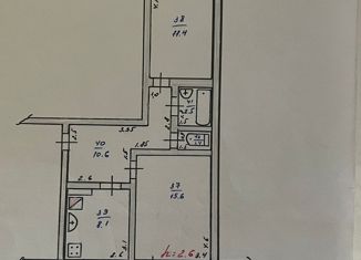 Продается двухкомнатная квартира, 50.7 м2, станица Старонижестеблиевская, улица ПМК13, 2