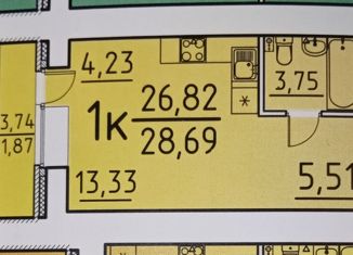 Продам квартиру студию, 28.69 м2, деревня Кисловка, улица Марины Цветаевой, 38
