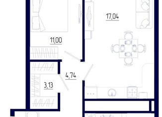 Продается двухкомнатная квартира, 50 м2, село Дядьково, ЖК Правый Берег, 1-й Бульварный проезд, 2
