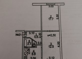 Двухкомнатная квартира на продажу, 44.2 м2, Новочеркасск, Мелиховская улица, 31