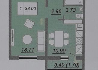 Продаю 1-комнатную квартиру, 38 м2, Оренбург, улица Саморядова, 2, ЖК Акварель