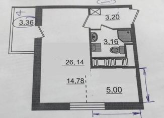 Продажа квартиры студии, 26.15 м2, Санкт-Петербург, Верхне-Каменская улица, 5, метро Старая Деревня