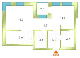 Продается 1-ком. квартира, 50 м2, Тюмень, улица Пожарных и Спасателей, 5