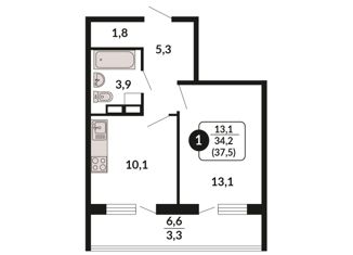 Продаю однокомнатную квартиру, 37.5 м2, Кировская область, улица Потребкооперации, 40