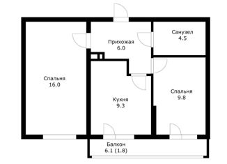 Продам 2-комнатную квартиру, 49.4 м2, Краснодар, улица имени Героя Ростовского, 8к3, ЖК Ракурс
