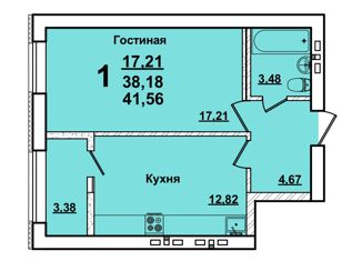 Продажа 1-комнатной квартиры, 38.2 м2, Саратов, улица Танкистов, 80А