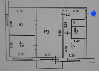 Продаю 3-комнатную квартиру, 47 м2, Кемерово, Новогодняя улица, 23, жилой район Кедровка