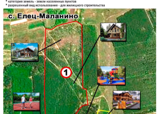 Продам земельный участок, 4884 сот., село Елец-Маланино, Юбилейная улица, 20