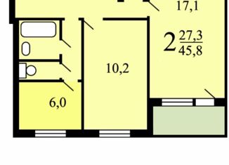 Продаю двухкомнатную квартиру, 45.8 м2, Москва, Шоссейная улица, 40к2, станция Депо