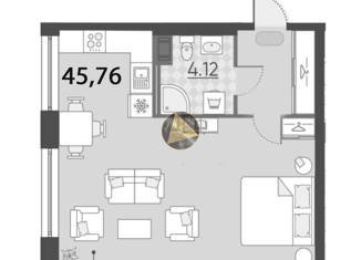 Квартира на продажу студия, 45.76 м2, Санкт-Петербург, Московское шоссе, 3к5, ЖК Неопарк