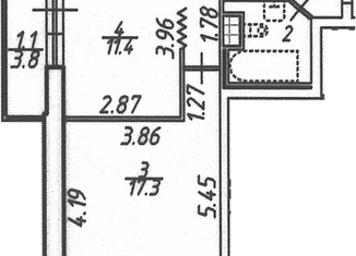 Продам однокомнатную квартиру, 42.8 м2, Санкт-Петербург, улица Руднева, 16, ЖК Шекспир