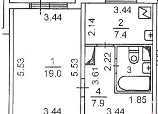 1-комнатная квартира на продажу, 37.7 м2, Москва, Краснодонская улица, 21к1, Краснодонская улица