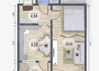 Продается 1-комнатная квартира, 41 м2, поселок Верхнетемерницкий, улица Венеры, 24к1