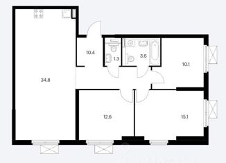 3-ком. квартира на продажу, 88 м2, Москва, Полярная улица, 25к1, ЖК Полярная 25