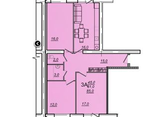 3-ком. квартира на продажу, 85 м2, Вологда, микрорайон Водники, Северная улица, 36В