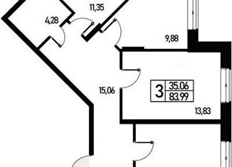 Продажа 4-комнатной квартиры, 84 м2, поселение Новофёдоровское, улица Борисоглебская Слобода, 9