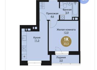 Продам 1-комнатную квартиру, 33.3 м2, Пермь, Оханская улица, 17, жилой район Нижняя Курья