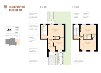 Продается таунхаус, 100 м2, посёлок Голубой Залив, микрорайон Сибирский, 4/2