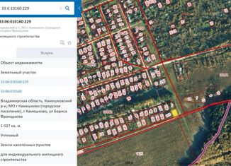 Продажа земельного участка, 10 сот., Камешково, улица Бориса Французова