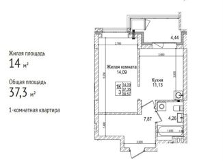 1-комнатная квартира на продажу, 37.35 м2, Новосибирск, Фабричная улица, 71, Железнодорожный район