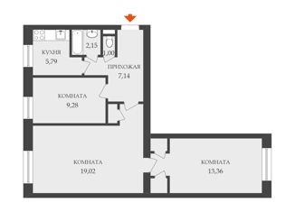 3-комнатная квартира на продажу, 59.1 м2, Санкт-Петербург, улица Маршала Говорова, 16, метро Кировский завод