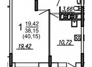 Продам 1-ком. квартиру, 39.5 м2, Брянск, улица имени А.Ф. Войстроченко, 8, ЖК Квартал Авиаторов