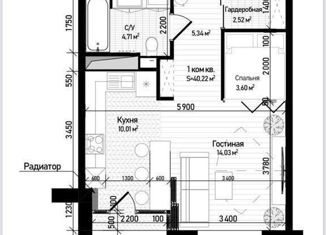 Продам 1-комнатную квартиру, 38.2 м2, деревня Столбово, проспект Куприна, 34к1