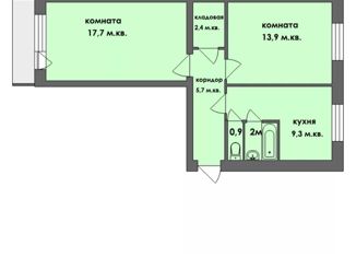 Продам двухкомнатную квартиру, 44.9 м2, Барнаул, Комсомольский проспект, 109