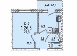 Продажа 1-ком. квартиры, 25 м2, аул Новая Адыгея, Бжегокайская улица, 31/8к2, ЖК Родной Дом