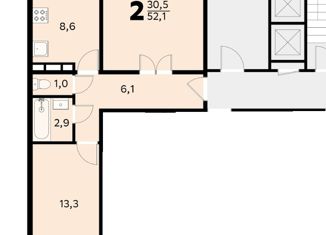 Продам 2-комнатную квартиру, 52.1 м2, Москва, Берёзовая аллея, 5, станция Владыкино