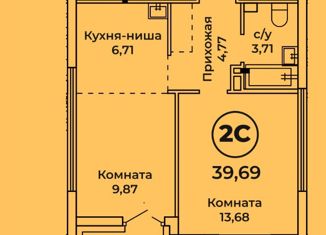 Продажа 2-ком. квартиры, 40 м2, Барнаул, ЖК Ютссон
