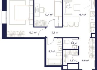 2-комнатная квартира на продажу, 62 м2, Москва, Сельскохозяйственная улица, 26, район Ростокино