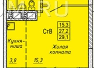 Продам квартиру студию, 29.2 м2, Новосибирск, улица Петухова, 162, ЖК Матрёшкин Двор