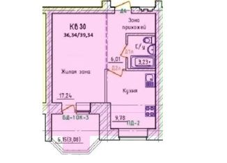 Продам однокомнатную квартиру, 42 м2, Череповец, улица Белинского, 61, ЖК Прибрежный