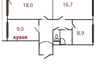 3-комнатная квартира на продажу, 70.8 м2, Санкт-Петербург, Моравский переулок, 3к3, муниципальный округ № 75