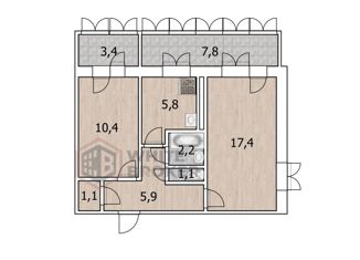 Продаю 2-комнатную квартиру, 50 м2, Крым, улица Маяковского, 14