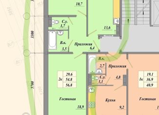 Продажа 2-комнатной квартиры, 55.1 м2, Омская область, 1-й Амурский проезд, 9к1