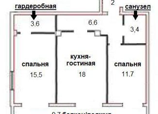 Продаю двухкомнатную квартиру, 70.5 м2, село Мысхако, Шоссейная улица, 29