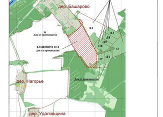 Продам участок, 522 сот., деревня Башарово, деревня Башарово, 53