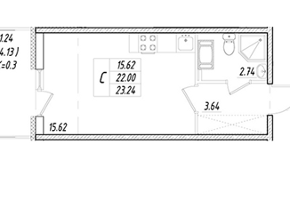 Продается квартира студия, 23.24 м2, Санкт-Петербург, ЖК Полис Приморский, проспект Авиаконструкторов, 63