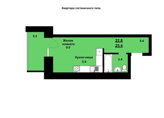 Квартира на продажу студия, 27.3 м2, Благовещенск, Заводская улица, 4, ЖК Лазурный Берег