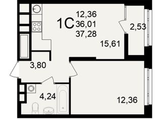 Продажа двухкомнатной квартиры, 38 м2, Рязань, Куйбышевское шоссе, 19, Куйбышевский район