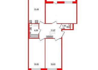 Продажа 3-ком. квартиры, 85.7 м2, Санкт-Петербург, Манчестерская улица, 3, ЖК Светлана Парк