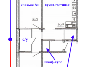 3-комнатная квартира на продажу, 80 м2, Челябинск, Тракторозаводский район, улица Завалишина, 39