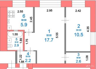 Продам двухкомнатную квартиру, 41 м2, Нижний Новгород, улица Сурикова, 12, улица Сурикова